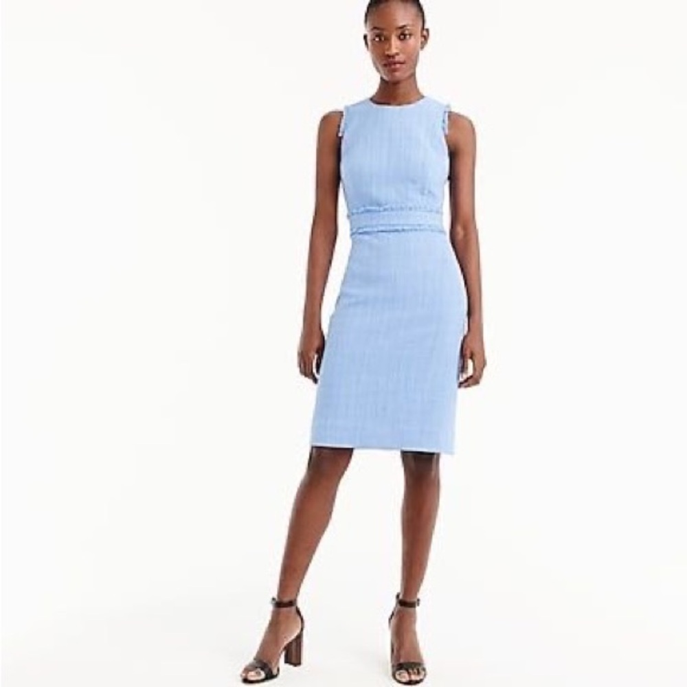 J. Crew Light Blue Textured Midi Dress